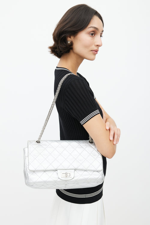 Chanel 2018 Silver Quilted 2.55 Reissue 227 Flap Bag