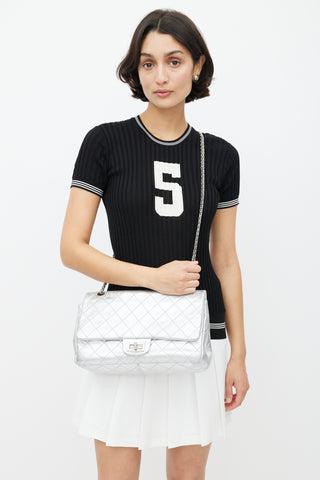 Chanel 2018 Silver Quilted 2.55 Reissue 227 Flap Bag