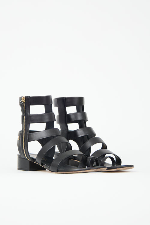 Chanel 2018 Leather CC Gladiator Sandal