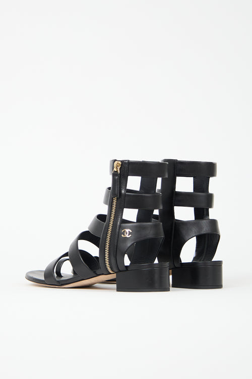 Chanel 2018 Leather CC Gladiator Sandal