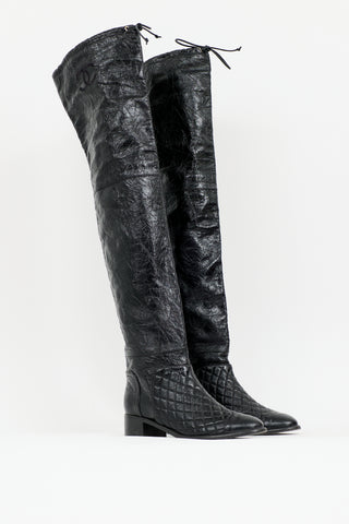 Chanel 2018 Leather CC Thigh Boot