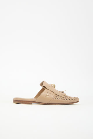 Chanel 2018 Leather Fringe CC Mule