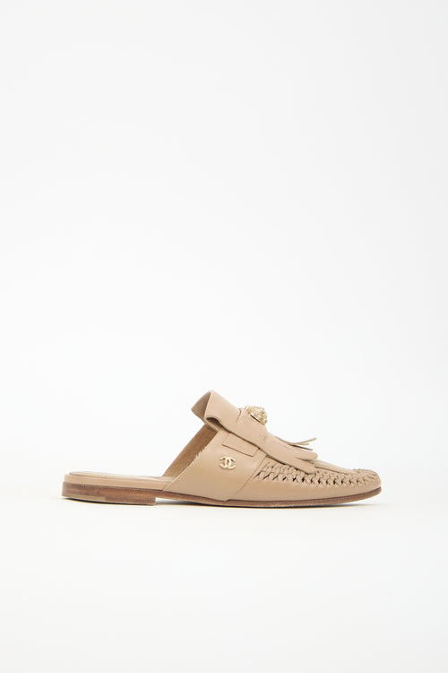 Chanel 2018 Leather Fringe CC Mule