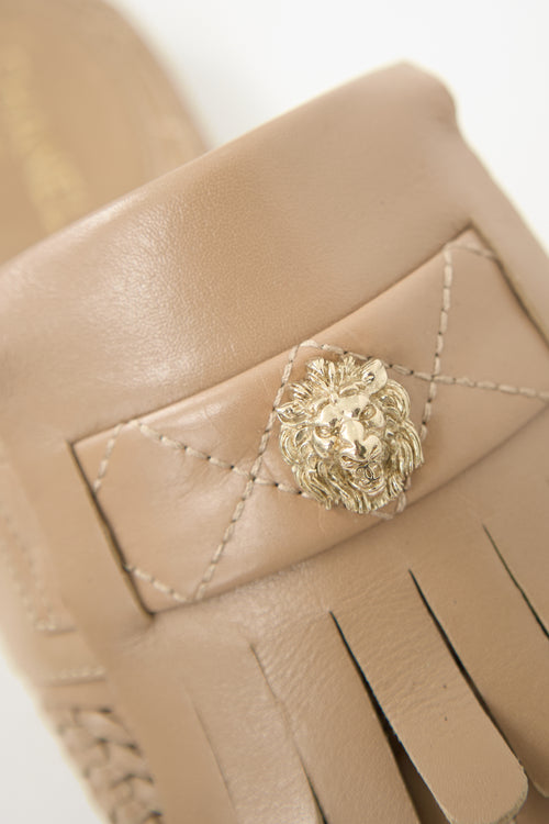 Chanel 2018 Leather Fringe CC Mule