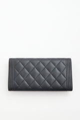 Chanel 2018 Quilted Leather Boy Continental Wallet