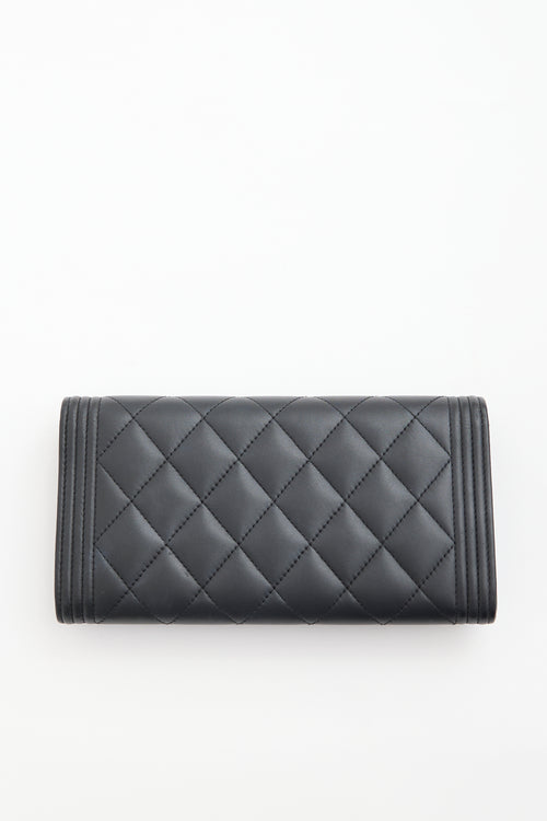 Chanel 2018 Quilted Leather Boy Continental Wallet