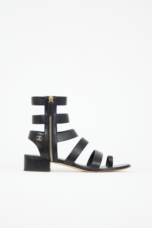 Chanel 2018 Leather CC Gladiator Sandal