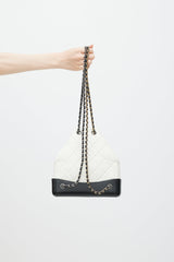 Chanel 2019 White & Black Aged Leather Gabrielle Backpack