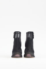 Chanel Cruise 2020 Black Mesh & Quilted Leather CC Boot