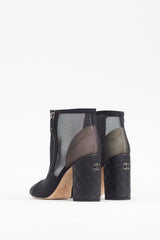 Chanel Cruise 2020 Black Mesh & Quilted Leather CC Boot