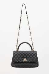 Chanel 2020 Caviar Leather Small Coco Handle Bag
