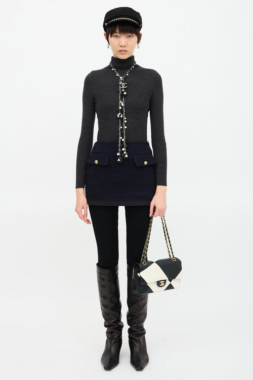 Chanel 2021 Medium Geometric Double Flap Bag