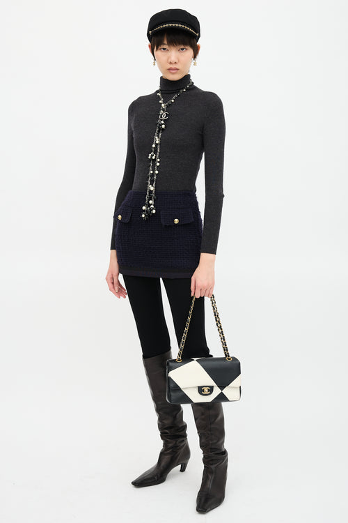 Chanel 2021 Medium Geometric Double Flap Bag