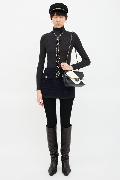 Chanel 2021 Medium Geometric Double Flap Bag