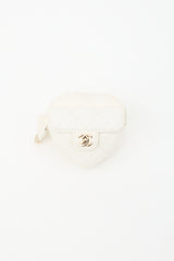 Chanel 2021 Quilted Leather Heart Pouch