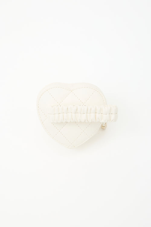 Chanel 2021 Quilted Leather Heart Pouch