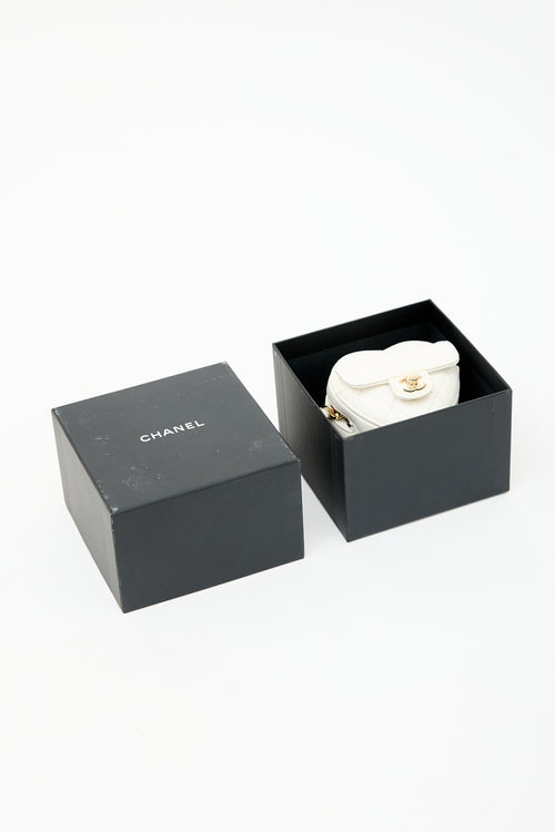Chanel 2021 Quilted Leather Heart Pouch