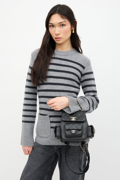 Chanel 2021 Quilted Leather Duma Mini Backpack