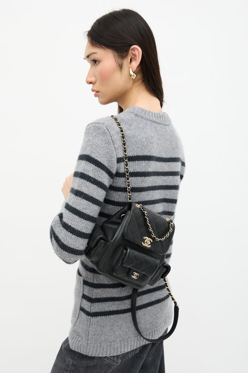 Chanel 2021 Quilted Leather Duma Mini Backpack