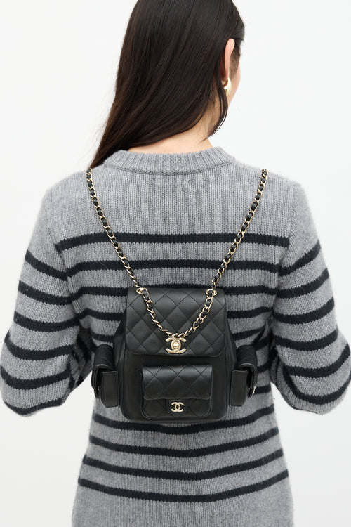 Chanel 2021 Quilted Leather Duma Mini Backpack