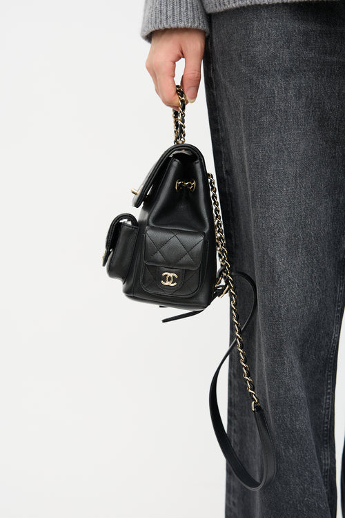 Chanel 2021 Quilted Leather Duma Mini Backpack