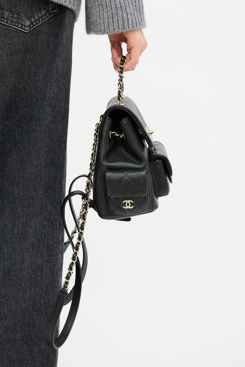 Chanel 2021 Quilted Leather Duma Mini Backpack