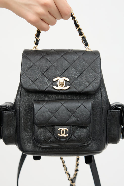 Chanel 2021 Quilted Leather Duma Mini Backpack