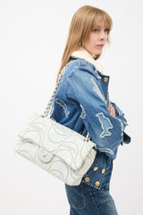 Chanel 2021 Wave Denim Jumbo Flap Bag