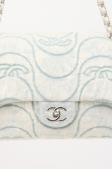 Chanel 2021 Wave Denim Jumbo Flap Bag