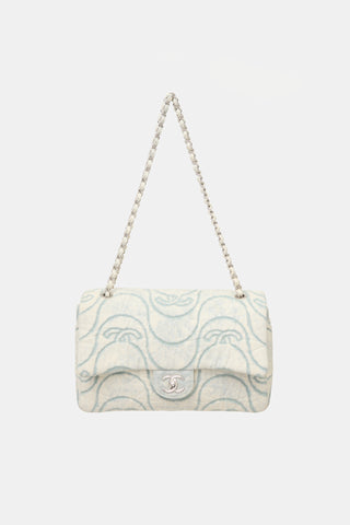 Chanel 2021 Wave Denim Jumbo Flap Bag