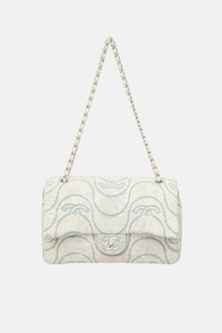 Chanel 2021 Wave Denim Jumbo Flap Bag