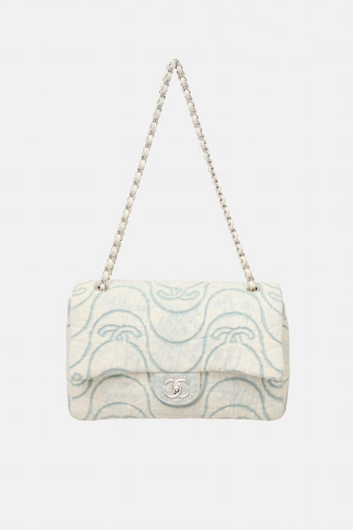 Chanel 2021 Wave Denim Jumbo Flap Bag