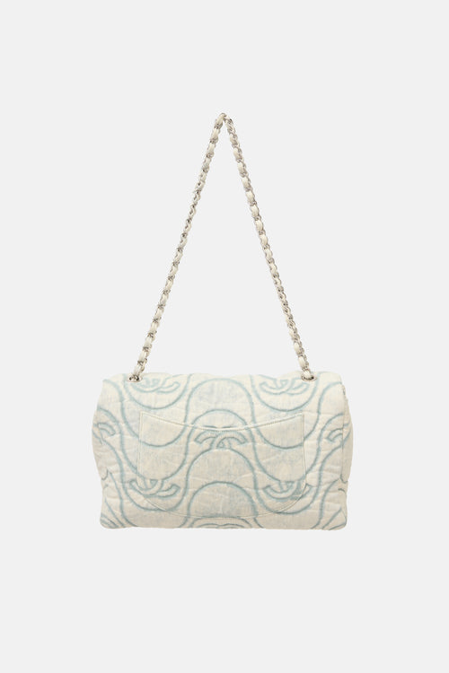 Chanel 2021 Wave Denim Jumbo Flap Bag