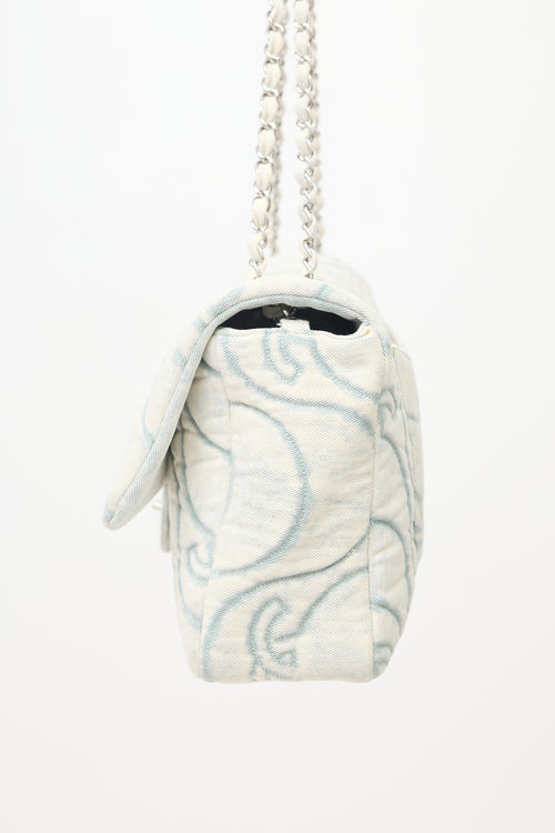 Chanel 2021 Wave Denim Jumbo Flap Bag