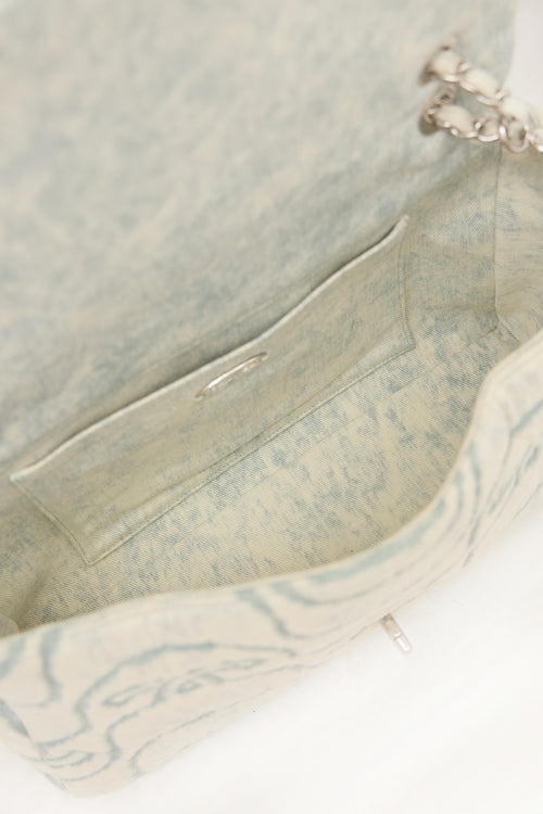 Chanel 2021 Wave Denim Jumbo Flap Bag