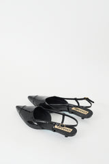 Chanel 2022 Black Patent CC Slingback Mule