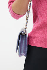 Chanel 2030 Blue & Purple Iridescent Wallet On Chain Bag