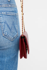 Chanel 2022 Burgundy Quilted Leather Coco Hearts Bag