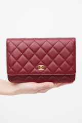 Chanel 2022 Burgundy Quilted Leather Coco Hearts Bag