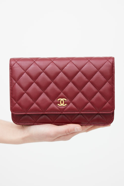 Chanel 2022 Burgundy Quilted Leather Coco Hearts Bag