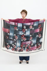 Chanel 2023 Black & Multicolour Cashmere Tweed Printed Scarf