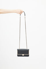 2023 Black & Rose Gold Quilted Wallet On Chain
