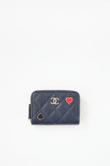 Chanel 2023 Caviar Spade & Heart Wallet
