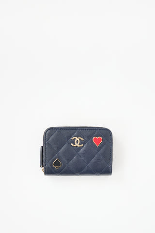 Chanel 2023 Caviar Spade & Heart Wallet