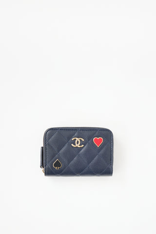 Chanel 2023 Caviar Spade & Heart Wallet