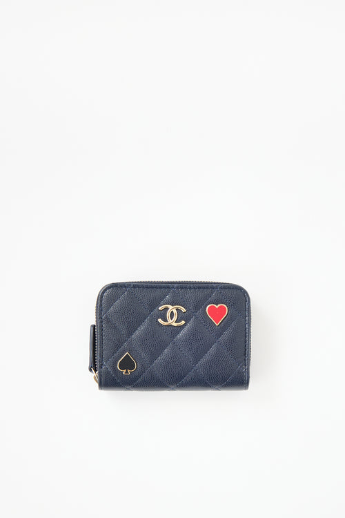 Chanel 2023 Caviar Spade & Heart Wallet