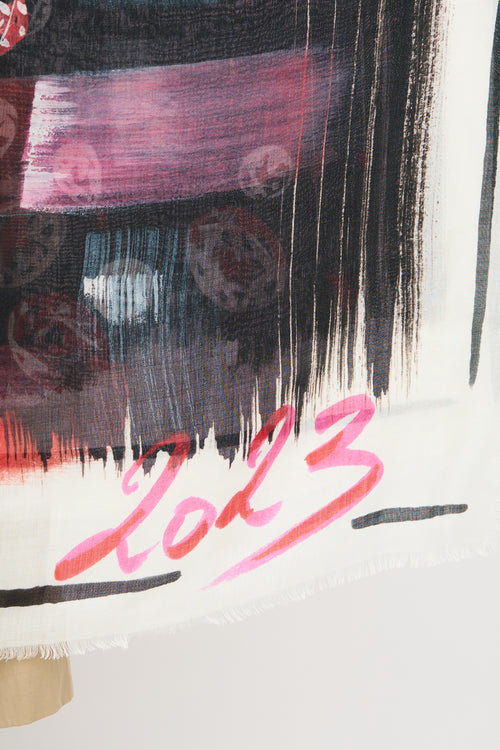 Chanel 2023 Cashmere Printed Scarf