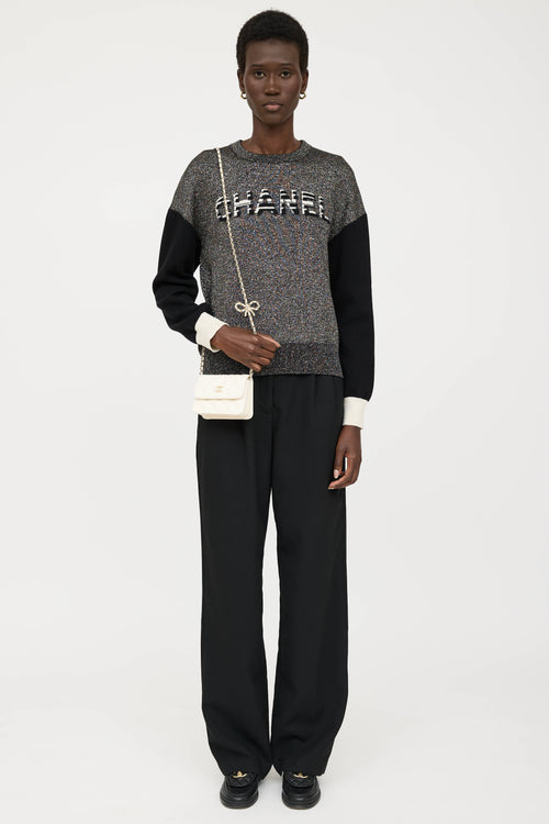 Chanel 2023 Caviar Bow Mini Wallet On Chain Bag