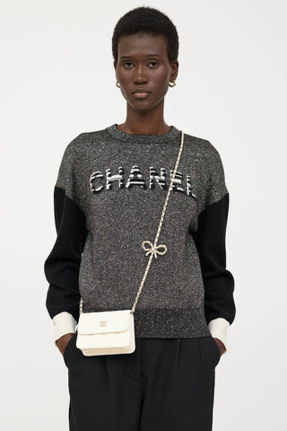 Chanel 2023 Caviar Bow Mini Wallet On Chain Bag