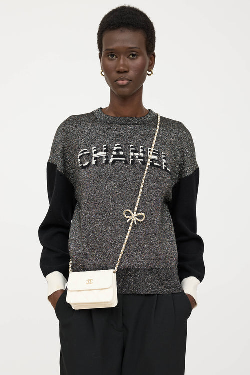 Chanel 2023 Caviar Bow Mini Wallet On Chain Bag